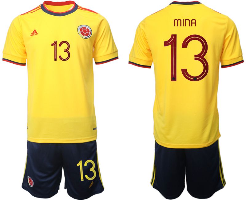Men 2022 World Cup National Team Colombia home yellow #13 Soccer Jersey